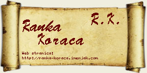 Ranka Koraca vizit kartica